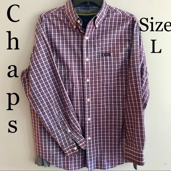Chaps brand Men’s Button Down size L 100% cotton - Picture 1 of 2